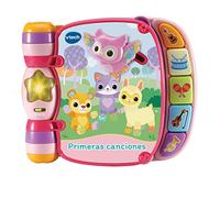 VTech-Baby Primeras Canciones Rosa, Libro Interactivo para bebés +6 Meses | Certificado CE + EN71, Libro de aprendizaje integral, pensado para familias, 19 x 22.3 x 4.4 cm, 2 pilas AAA, versión ESP