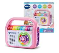 VTech-Baby Reproductor Musical Graba Canta y Baila, Juguete niños +1.5 años | Certificado CE + EN71, Color rosa, Radio Infantil con Bluetooth, Grabadora, 14.8 x 17.5 x 6 cm, 4 pilas AA, versión ESP
