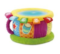 VTech-Baby Tambor Luces mágicas (bilingüe), Juguete para bebés +6 Meses | Certificado CE + EN71, Bilingüe español-inglés, +100 canciones y melodías 17 x 17 x 10.3 cm, 2 pilas AA, versión ESP