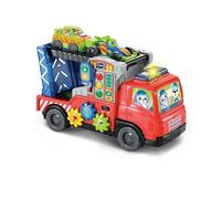 VTech-Baby Tráiler portacoches Carga y Descarga, Juguete de Arrastre, 2 Modos de Juego, Botones interactivos, Juguete para bebés +12 Meses, Versión ESP