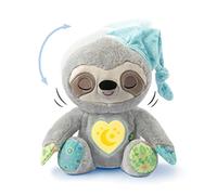 VTech Bebé roncando, el perezoso que duerme, bonito peluche que ayuda a dormir, con sonidos naturales y cotidianos, música y luz nocturna, para niños desde el nacimiento
