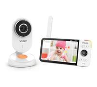 VTech - BM818 - Wide View HD Video Baby Monitor - 5 Inch Ultra Flat HD Display - Night Light and Lullabies 720p - Version ES White