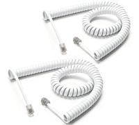 VTech Cable en espiral universal RJ9 para teléfonos fijos, teléfonos de escritorio, teléfonos de negocios, teléfonos fijos, teléfonos domésticos, puerto RJ9, diseño de bobina elástica, sin enredos