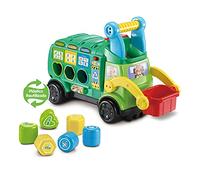 VTech - Camión de Reciclaje, Juguetes ecológicos para niños +18 Meses, Aprende a Reciclar, correpasillos montador Fabricado en plástico reutilizado - Versión ESP (3480-541822)