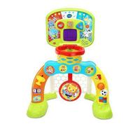 VTech-Baby Centro de Deportes Basket-GOL, Portería de fútbol, Canasta de Baloncesto y Diana, Efectos Especiales y respuestas interactivas, Incluye Tres Pelotas, Marcador LED (80-533522), versión ESP
