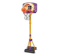VTech - Cesta de baloncesto interactiva, juego de baloncesto infantil interior, cesta de pie electrónica y escalable, altura ajustable 110 - 140 cm, regalo para niños a partir de 3 años - Contenido en