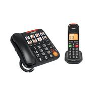 VTech CL6550 teléfono con Cable + teléfono DECT inalámbrico, con Gran Tacto, Bloqueador de Llamadas, Combinado y Base con Altavoz, Botones Grandes y Pantalla Grande, Teclas de composición con Foto