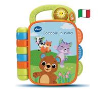 VTech Coccole in Rima, Libro sensorial Interactivo para bebés con rimas y Sonidos de Animales, Libro para niños con 4 rimas y 15 melodías, Idioma Italiano, Pilas Incluidas, 6-36 Meses