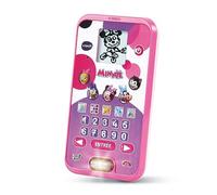 VTech - Disney Teléfono educativo de Minnie con pantalla retroiluminada y teclas táctiles, juguete interactivo Minnie Mouse, regalo para niños de 3 años a 7 años - Contenido en francés