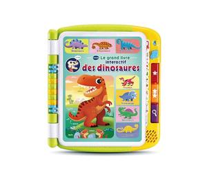 VTech - El Gran Libro Interactivo de los Dinosaurios, Imagier Sonore, Libro Táctil Niño, Dinosaurio Juguete Educativo, 14 páginas ilustradas e interactivas, Regalo Infantil a Partir de 3 años -
