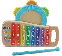 VTech – Xilófono y pandereta de madera ECO – Ecológico, aprende música +1 año, versión española