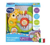 VTech Flor, sonajero Interactivo con Muchas Actividades para el Desarrollo de la motricidad, Juegos de bebé con Sensor de Movimiento, Idioma Italiano, Pilas Incluidas, 3-36 Meses