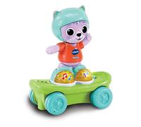 VTech - Gata interactiva Infantil Nora la Patinadora, Gatita para Montar en Skate Que Anima a seguirla, Juguete para bebés +12 Meses, Versión ESP