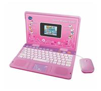 VTech - Genio Máster Color Bilingüe Rosa, Juguetes Electrónicos +5 Años | Ordenador portátil para niños, Teclado QWERTY, 180 Actividades en español e inglés, Versión ESP