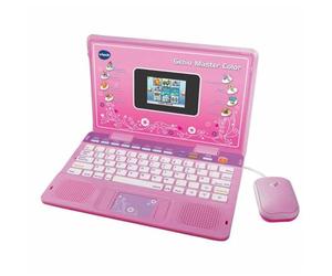VTech - Genio Máster Color Bilingüe Rosa, Juguetes Electrónicos +5 Años | Ordenador portátil para niños, Teclado QWERTY, 180 Actividades en español e inglés, Versión ESP