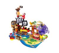 VTech Juego de Barco Pirata de Marble Rush - Pista de Bolas interactiva con Barco Pirata, Pulpo Gigante y cañón MarBall, 143 Piezas, Sonidos y 10 canicas, Compatible con Todos los Juegos de Rush de