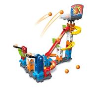 VTech - Juego de construcción y catapultas con Cesta de Baloncesto, 41 Unidades, 6 Bolas, Regalo para niños a Partir de 4 años, Incluye Circuito de Bolas