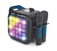 VTech - Karaoke Light Party Duo Disco Edition, Altavoz Potente, Karaoke Portátil con Bluetooth, 40W, Incluye 2 micrófonos inalámbricos, función Quitar Voz, Panel táctil, asa integrada, Versión ESP