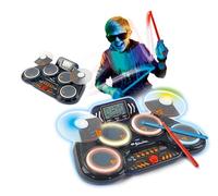 VTech Kidi DJ Drums, batería electrónica para niños con Almohadillas Luminosas, Juegos Musicales, Modo Bluetooth y micrófono Integrado, Baquetas Incluidas, Idioma Italiano, Pilas Incluidas, a Partir