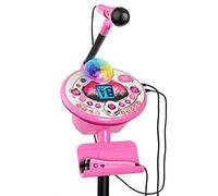 VTech Kidi Star Karaoke Machine Deluxe, 2 Microphones con Adaptador de CA, Rosa
