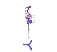 VTech Kidi SuperStar Light Show - Micrófono de karaoke para niños, efectos luminosos de concierto, conecta tu reproductor MP3, micrófono ajustable máx. 140 cm, idioma italiano, pilas incluidas, más de