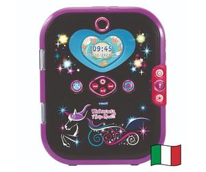 VTech KidiSecrets Selfie Music 2.0 Black Version, Diario Secreto Interactivo para niños con Doble cámara y MP3, Diario electrónico con Teclado, Idioma Italiano, Pilas Incluidas, 6 años
