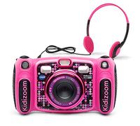 VTech Kidizoom Duo 5.0 Deluxe - Cámara Digital para Selfies con Reproductor de MP3 y Auriculares, Color Rosa