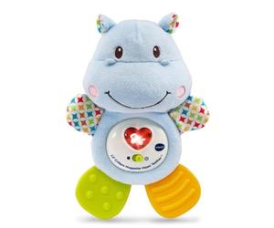 Vtech Little Friendlies Happy Hippo Teether, Teething & Sensory Toy for Babies with Sound & Music, Great For Motor Development & Suitable For Ages 3-12 Months (Blue)