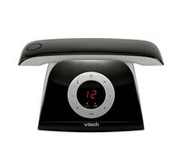 VTech LS135 Teléfono inalámbrico DECT de diseño retro con contestador automático digital, bloqueo de llamadas, función manos libres y rellamada, pantalla retroiluminada y teclado