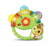 VTech - Lumi Pandereta, instrumento musical para bebé, sonajero, pandereta interactivo, juego de motricidad fina, juguete de despertar musical, regalo para bebé desde 3 meses - Contenido en francés