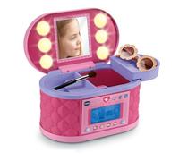 VTech - Maletín Secreto de Maquillaje, Joyero Interactivo, Código Personal, Espejo, Juguete niños +5 años, Pantalla LCD, Actividades mágicas, Bluetooth, Radio, Versión ESP
