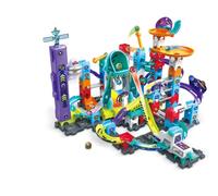 VTech Marble Rush Magia magnética, juguetes de construcción para niños, 10 canicas y 120 piezas de construcción, juego de pista electrónica de canicas, acrobacias y trucos emocionantes, 4 años en