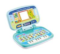 VTech Mi Primer Ordenador Musical, Ordenador Interactivo para niños, Ordenador con 4 Aplicaciones/Juegos, asa práctica, Juego de niños con Teclado ABC, Idioma Italiano, Pilas Incluidas