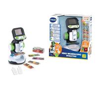 VTech Microscopio Interactivo, microscopio Infantil Digital con vídeo Original BBC, Pantalla de 2,4", Zoom 200x, 9 Diapositivas ilustradas, Ranura MicroSD, Idioma Italiano, Pilas Incluidas, 7-99 años