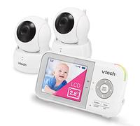 VTech Monitor de bebé VM923-2, pantalla de 2.8 pulgadas, rango de 1000 pies, zoom panorámico, visión nocturna, audio bidireccional, sensor de temperatura, canciones de cuna, transmisión segura sin