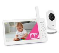 VTech - Monitor de vídeo para bebé con Pantalla LCD a Color 7", portátil, Larga Vida útil, Calidad de Audio/vídeo Clara, transmisión Segura, sin Wi-FI, Audio bidireccional, Sensor de Temperatura
