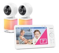 VTech Monitor de vídeo para bebé con Pantalla LCD a Color de 7 Pulgadas, Vista panorámica 360°,Giro e inclinación y Zoom,Canciones de Cuna y Sonidos relajantes,luz Nocturna Multicolor,VM7468-2 Cámara