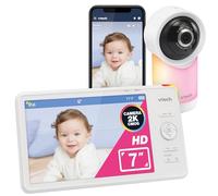 VTech Monitor inteligente de bebé con pantalla HD de 7 pulgadas, cámara HD de 1080p a través de la aplicación, zoom panorámico, luz nocturna, conversación de 2 vías, sensor de video CMOS 2K, visión de