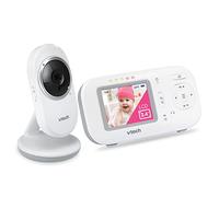 VTech Monitor para bebés VM320, Pantalla de 2,4 Pulgadas con cámara Fija, visión Nocturna, Sonidos relajantes, comunicación bidireccional, transmisión Segura, transmisión Segura sin WiFi