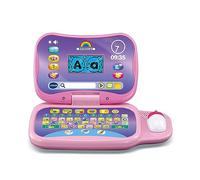 VTech Ordi Genius Pro Rosa, portátil para niños con retroiluminación, ratón, 20 juegos escalables, juguete educativo, regalo para niños de 3 a 7 años, contenido en francés