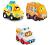 Vtech - Pack de 3 coches TutTut Bólidos con botón sorpresa ㅤ