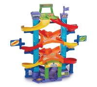 VTech - Parking VIP TutTut Bólidos, Circuitos, Pistas y playsets de Juguete, Aparcamiento Interactivo con Doble posición para lanzar los Coches en Carrera, Incluye Dos vehículos, Versión ESP