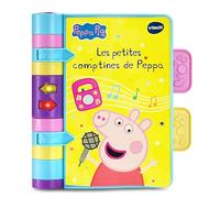 VTech Peppa Pig, Las pequeñas rimas de Peppa, Libro Musical para bebés, 3 rimas Tradicionales para Bailar y Cantar, 6 páginas ilustradas, Regalo para bebé Desde 6 Meses, Contenido en francés