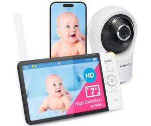 VTech RM7764HD Vigilabebés con Acceso Remoto WiFi 1080p, panorámica e inclinación de 360°, Pantalla HD 720p de 7", visión Nocturna HD, Sonidos relajantes, conversación bidireccional