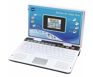 VTech-S7156062 genio master, Color plata, extra-large (1) | Ordenador educativo infantil con pantalla a color, teclado AZERTY, ratón y 90 juegos escalables en francés e inglés