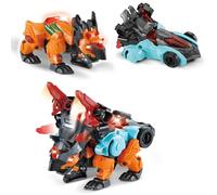 Vtech Switch & Go Dinos Combo Triceratops - Figura de Dinosaurio 2 en 1 con Efectos simm,Ruido y luz - Incluye Tarjeta de Datos Triceratops - para niños de 3 a 8 años
