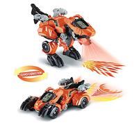 VTech - Switch & Go Dinos Fire, Dinosaurio Sonore Furex, el Super T-Rex, Juguete 2 en 1 transformable en Coche de Carreras, proyecciones Luminosas, Regalo para niños a Partir de 4 años - Contenido en