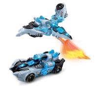 VTech - Switch & Go Dinos Fire, Dinosaurio Sonore Steel, el Super Pterodáctilo, Juguete 2 en 1 Transformable en Coche de Carreras, proyecciones Luminosas, Para niños a Partir de 4 años, Francés