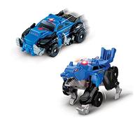 VTech - Switch&Go Dinos OneClick, Sabueso el Lobo Coche Patrulla, Dinosaurios y Figuras de acción, Juguete transformable en 1click 2en1 Dino-Car, para niños +3 años, Versión ESP