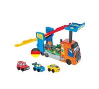 VTech TUT TUT Baby Flitzer Servicio de remolque 3 en 1 con taller de reparación de coches y rampa de carreras | Transportador interactivo de vehículos con luz, sonido y 3 vehículos | Juguete educativo
